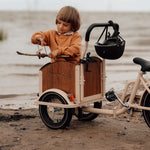 Chanty Cargo Kid - Sandfarben Das ultimative Kinder-Lastenrad für Spaß und Transport inklusive Helm, Flaschenhalter, 2-farbigen Griffen und Klingel