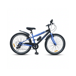 Blau-schwarzes Kinder-Mountainbike.