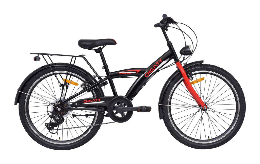 Chanty 24" Børnecykel – Dreng – Sort/Rød – 7 Gear & V - Bremser - BørnecyklerneChantyBørnecyklerne24 - 014/2Chanty 24" Børnecykel – Dreng – Sort/Rød – 7 Gear & V - Bremser