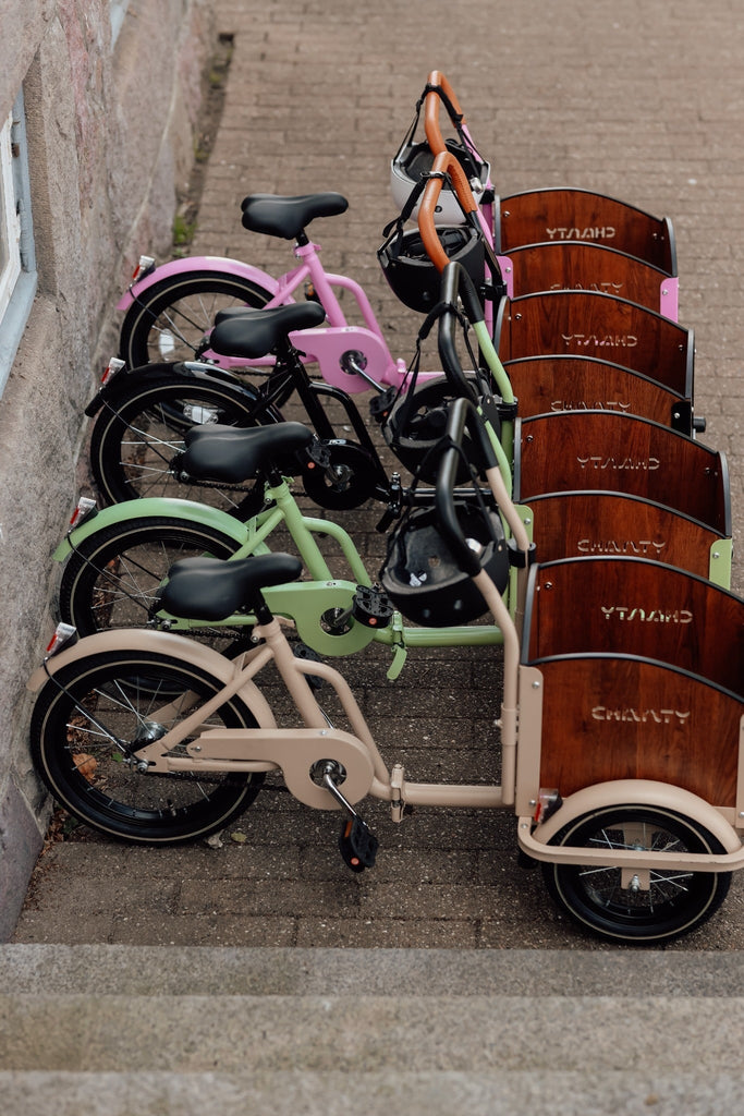 Søskendepakken - 4 børneladcykler inkl. hjelm, flaskeholder, håndtag i 2 farver og ringklokke (kopi) - BørnecyklerneChantyBørnecyklerneSortSøskendepakken - 4 børneladcykler inkl. hjelm, flaskeholder, håndtag i 2 farver og ringklokke (kopi)Sort