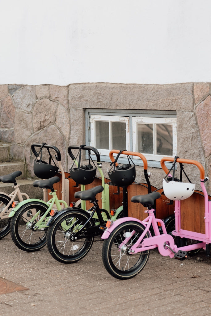 Søskendepakken - 4 børneladcykler inkl. hjelm, flaskeholder, håndtag i 2 farver og ringklokke (kopi) - BørnecyklerneChantyBørnecyklerneSortSøskendepakken - 4 børneladcykler inkl. hjelm, flaskeholder, håndtag i 2 farver og ringklokke (kopi)Sort